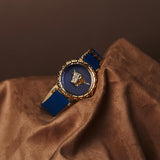 Versace Palazzo Empire Greca Quartz Blue Dial Blue Leather Strap Watch for Women - VEDV00219 Buy Now By Versace