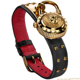 Versace Medusa Lock Icon Gold Dial Red Leather Strap Watch for Women - VEDW00119 Buy Now By Versace