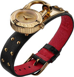 Versace Medusa Lock Icon Gold Dial Red Leather Strap Watch for Women - VEDW00119 Buy Now By Versace