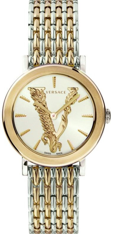 Versace Virtus Quartz White Dial Two Tone Steel Strap Watch for Women - VEHC00719 Buy Now By Versace