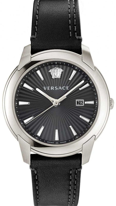 Versace V Urban Black Dial Black Leather Strap Watch for Men - VELQ00119 Buy Now By Versace
