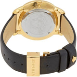 Versace Audrey Quartz Black Dial Black Leather Strap Watch for Women - VELR00319 Buy Now By Versace