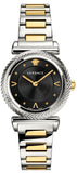 Versace V-Motif Black Dial Two Tone Steel Strap Watch for Women - VERE00518 Buy Now By Versace