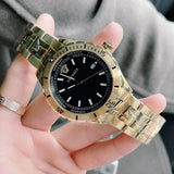 Versace Hellenyium Quartz Black Dial Gold Steel Strap Watch For Men - VE3A00820 Buy Now By Versace