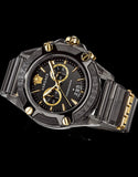 Versace Icon Active Chronograph Black Dial Black Steel Strap Watch for Men - VEZ700421 Buy Now By Versace