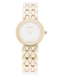 Versace V Flare Diamonds Silver Dial Gold Steel Strap Watch for Women - VEBN00918 Buy Now By Versace