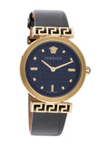 Versace Greca Meander Black Dial Black Leather Strap Watch for Women - VELW00420 Buy Now By Versace