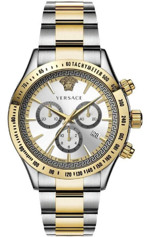 Versace Classic Chronograph Quartz Silver Dial Two Tone Steel Strap Watch For Men - VEV700519 Buy Now By Versace