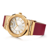 Versace Greca Silver Dial Red Leather Strap Watch for Women - VEVH00420 Buy Now By Versace