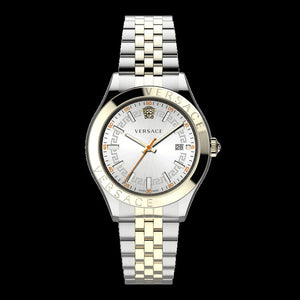 Versace Hellenyium Quartz Silver Dial Two Tone Steel Strap Watch For Men - VEVK01121 Buy Now By Versace