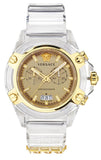 Versace Icon Active Chronograph Gold Dial White Silicone Strap Watch for Men - VEZ700121 Buy Now By Versace