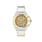 Versace Icon Active Chronograph Gold Dial White Silicone Strap Watch for Men - VEZ700121 Buy Now By Versace