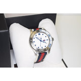 Gucci G Timeless Quartz White Dial Two Tone Nylon Strap Watch for Men - YA126239 Buy Now By Gucci