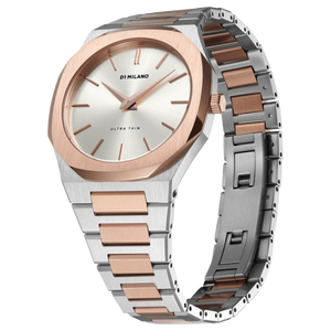 D1 Milano Ultra Thin Silver Dial Two Tone Strap Watch for Women - D1-UTBJ01 Authentic Buy Shop Now