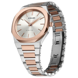 D1 Milano Ultra Thin Silver Dial Two Tone Strap Watch for Women - D1-UTBJ01 Authentic Buy Shop Now
