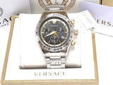 Versace Classic Chronograph Quartz Black Dial Silver Steel Strap Watch For Men - VEV700419 Buy Now By Versace