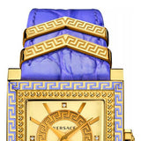 Versace Day Glam Chronograph Gold Dial Purple Leather Strap Watch for Women - VQF040015 Buy Now By Versace