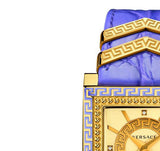 Versace Day Glam Chronograph Gold Dial Purple Leather Strap Watch for Women - VQF040015 Buy Now By Versace