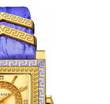 Versace Day Glam Chronograph Gold Dial Purple Leather Strap Watch for Women - VQF040015 Buy Now By Versace