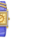 Versace Day Glam Chronograph Gold Dial Purple Leather Strap Watch for Women - VQF040015 Buy Now By Versace