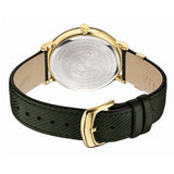 Versace V-Circle Manifesto Gold Dial Black Leather Strap Watch for Men - VBQ030017 Buy Now By Versace