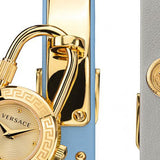 Versace Medusa Lock Icon Quartz White Dial Blue Leather Strap Watch for Women - VEDW00419 Buy Now By Versace