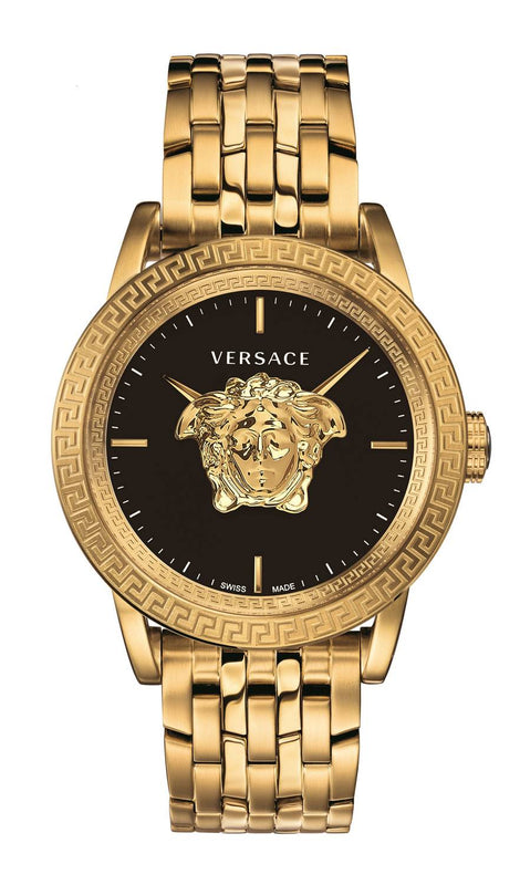 Versace Palazzo Empire Black Dial Gold Steel Strap Watch for Men - VERD00818 Buy Now By Versace