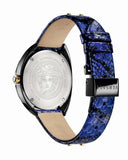 Versace Shadov Quartz Black Dial Blue Leather Strap Watch for Men - VEBM00418 Buy Now By Versace