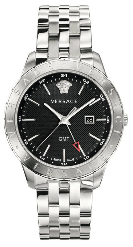 Versace Univers Analog Black Dial Silver Steel Strap Watch for Men - VEBK00418 Buy Now By Versace