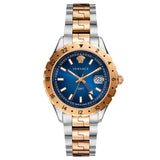Versace Hellenyium GMT Blue Dial Two Tone Steel Strap Watch for Men - V11060017 Buy Now By Versace