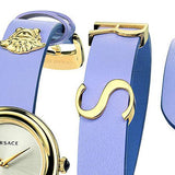 Versace V-Flare Silver Dial Purple Leather Strap Watch for Women - VEBN00318 Buy Now By Versace