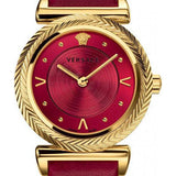 Versace V-Motif Red Dial Red Leather Strap Watch for Women - VERE00418 Buy Now By Versace