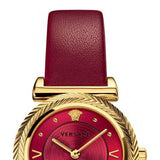 Versace V-Motif Red Dial Red Leather Strap Watch for Women - VERE00418 Buy Now By Versace