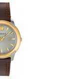 Versace V-Urban Quartz Grey Dial Brown Leather Strap Watch for Men - VELQ00219 Buy Now By Versace