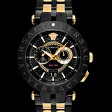 Versace V-Race Analog Quartz Black Dial Two Tone Steel Strap Watch For Men - VEBV00619 Buy Now By Versace