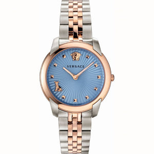 Versace Audrey Quartz Blue Dial Two Tone Steel Strap Watch for Women - VELR00619 Buy Now By Versace