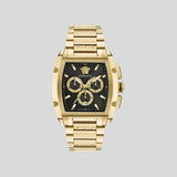 Versace Dominus Chronograph Black Dial Gold Steel Strap Watch For Men - VE6H00523 Buy Now By Versace