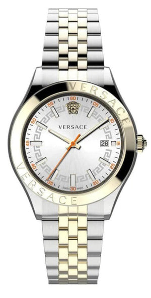 Versace Hellenyium Quartz Silver Dial Two Tone Steel Strap Watch For Men - VEVK01121 Buy Now By Versace