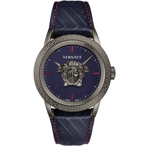 Versace Palazzo Empire Blue Dial Blue Leather Strap Watch for Men - VERD00118 Buy Now By Versace
