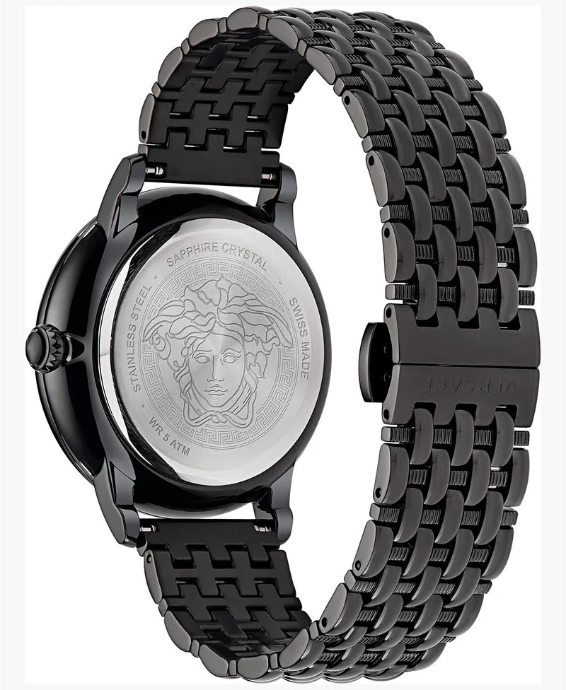 Versace Palazzo Empire Quartz Black Dial Black Steel Strap Watch For Men - VEDB00518 Buy Now By Versace