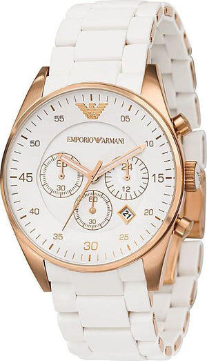 🎁 Emporio Armani Sportivo White Dial White Rubber Strap Watch For Men - AR5919 (100% off) Buy Now By Emporio Armani