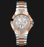 Guess Vista Analog Diamonds Silver Dial Two Tone Steel Strap Watch for Women - W0024L1 Buy Now By Guess