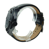 Guess Rigor Analog Black Dial Black Leather Strap Watch For Men - W0040G1 Buy Now By Guess