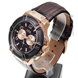 Guess Rigor Analog Brown Dial Brown Leather Strap Watch For Men - W0040G3 Buy Now By Guess
