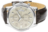 Guess Exec Chronograph White Dial Brown Leather Strap Watch For Men - W0076G2 Buy Now By Guess