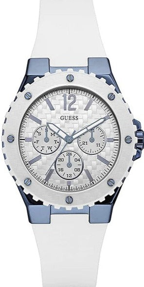 Guess Overdrive Chronograph White Dial White Rubber Strap Watch for Women - W0149L6 Buy Now By Guess