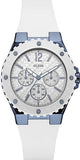 Guess Overdrive Chronograph White Dial White Rubber Strap Watch for Women - W0149L6