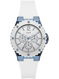 Guess Overdrive Chronograph White Dial White Rubber Strap Watch for Women - W0149L6 Buy Now By Guess