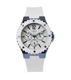 Guess Overdrive Chronograph White Dial White Rubber Strap Watch for Women - W0149L6 Buy Now By Guess