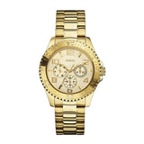 Guess BFF Multifunction Gold Dial Gold Steel Strap Watch for Men - W0231L2 Buy Now By Guess